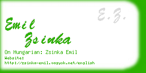 emil zsinka business card